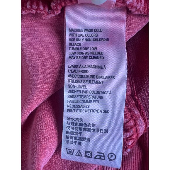 We The Free Twenty-Seven Red Corduroy Wide Flare Pants Lace-Up Back Frayed Hem - Picture 8 of 14